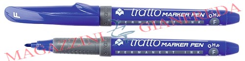 MARKER TRATTO PENNARELLO PERMANENTE PUNTA SUPERFINE BLUE PEN OHP